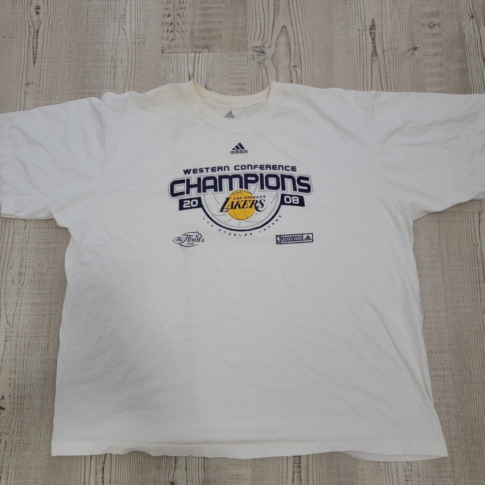 Vintage Adidas Los Angeles Lakers Western Conference Champions T-Shirt XXL Sport